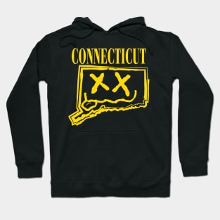 Grunge Heads Connecticut Happy Smiling 90's style Grunge Face X eyes Hoodie